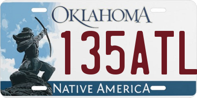 OK license plate 135ATL