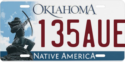 OK license plate 135AUE