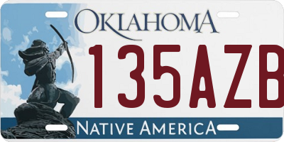 OK license plate 135AZB
