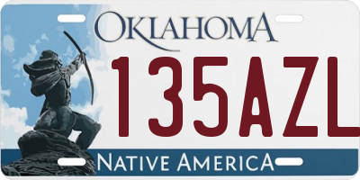 OK license plate 135AZL