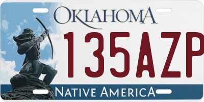 OK license plate 135AZP