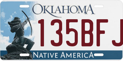 OK license plate 135BFJ