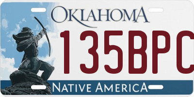 OK license plate 135BPC