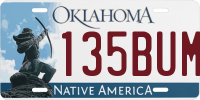 OK license plate 135BUM