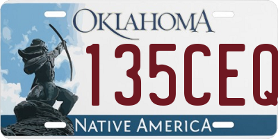 OK license plate 135CEQ