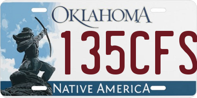 OK license plate 135CFS