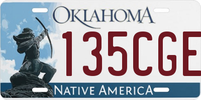 OK license plate 135CGE