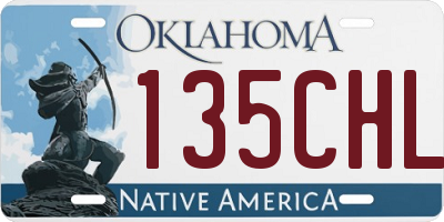 OK license plate 135CHL
