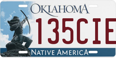 OK license plate 135CIE