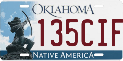 OK license plate 135CIF