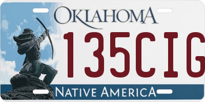 OK license plate 135CIG