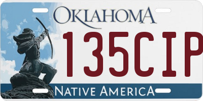OK license plate 135CIP