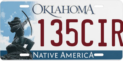 OK license plate 135CIR