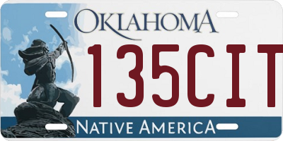 OK license plate 135CIT