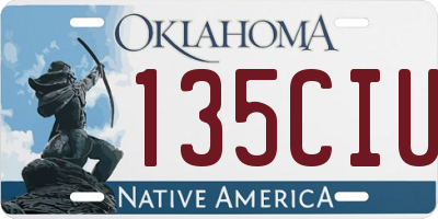 OK license plate 135CIU