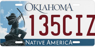 OK license plate 135CIZ
