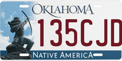OK license plate 135CJD
