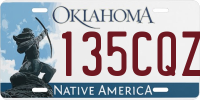 OK license plate 135CQZ