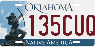 OK license plate 135CUQ