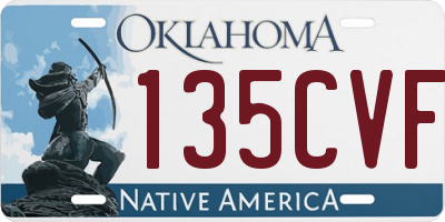 OK license plate 135CVF