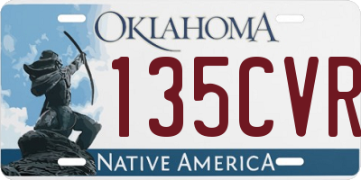 OK license plate 135CVR