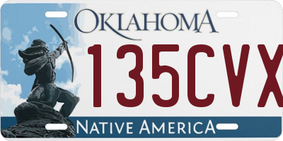 OK license plate 135CVX