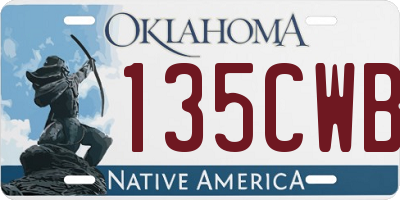 OK license plate 135CWB