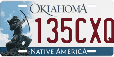 OK license plate 135CXQ