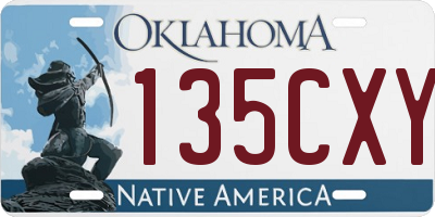 OK license plate 135CXY