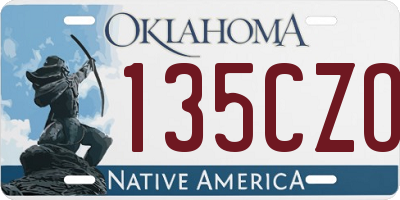 OK license plate 135CZO