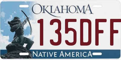 OK license plate 135DFF