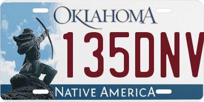 OK license plate 135DNV