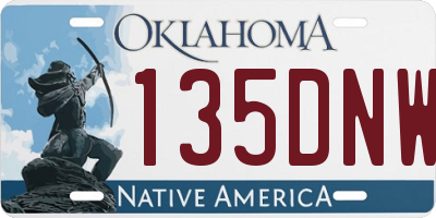 OK license plate 135DNW