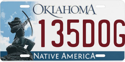 OK license plate 135DOG