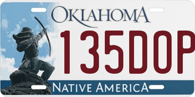 OK license plate 135DOP