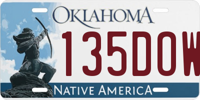 OK license plate 135DOW