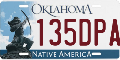 OK license plate 135DPA