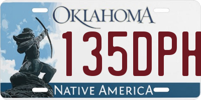 OK license plate 135DPH