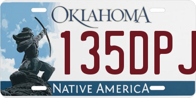 OK license plate 135DPJ