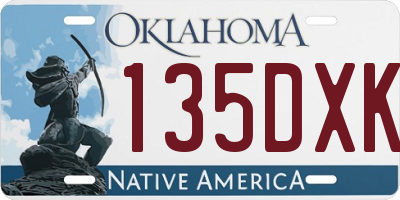 OK license plate 135DXK
