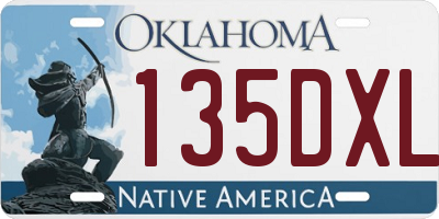 OK license plate 135DXL