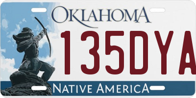 OK license plate 135DYA
