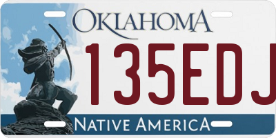 OK license plate 135EDJ