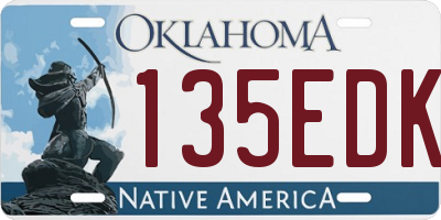 OK license plate 135EDK