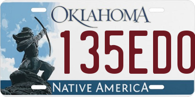 OK license plate 135EDO