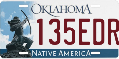 OK license plate 135EDR