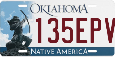 OK license plate 135EPV
