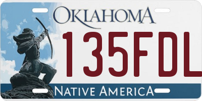 OK license plate 135FDL