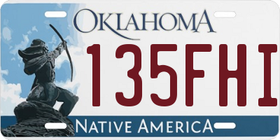 OK license plate 135FHI