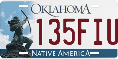 OK license plate 135FIU